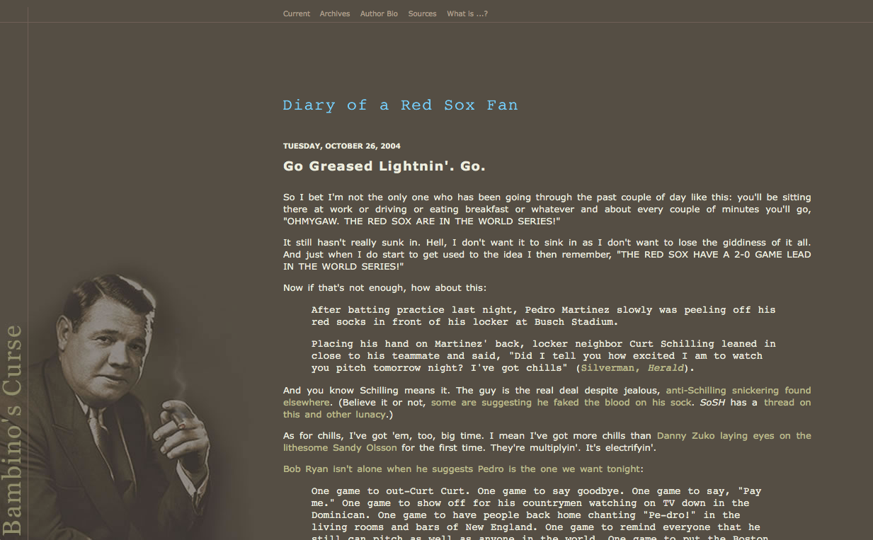 Bambino's Curse — Diary of a Red Sox Fan blog