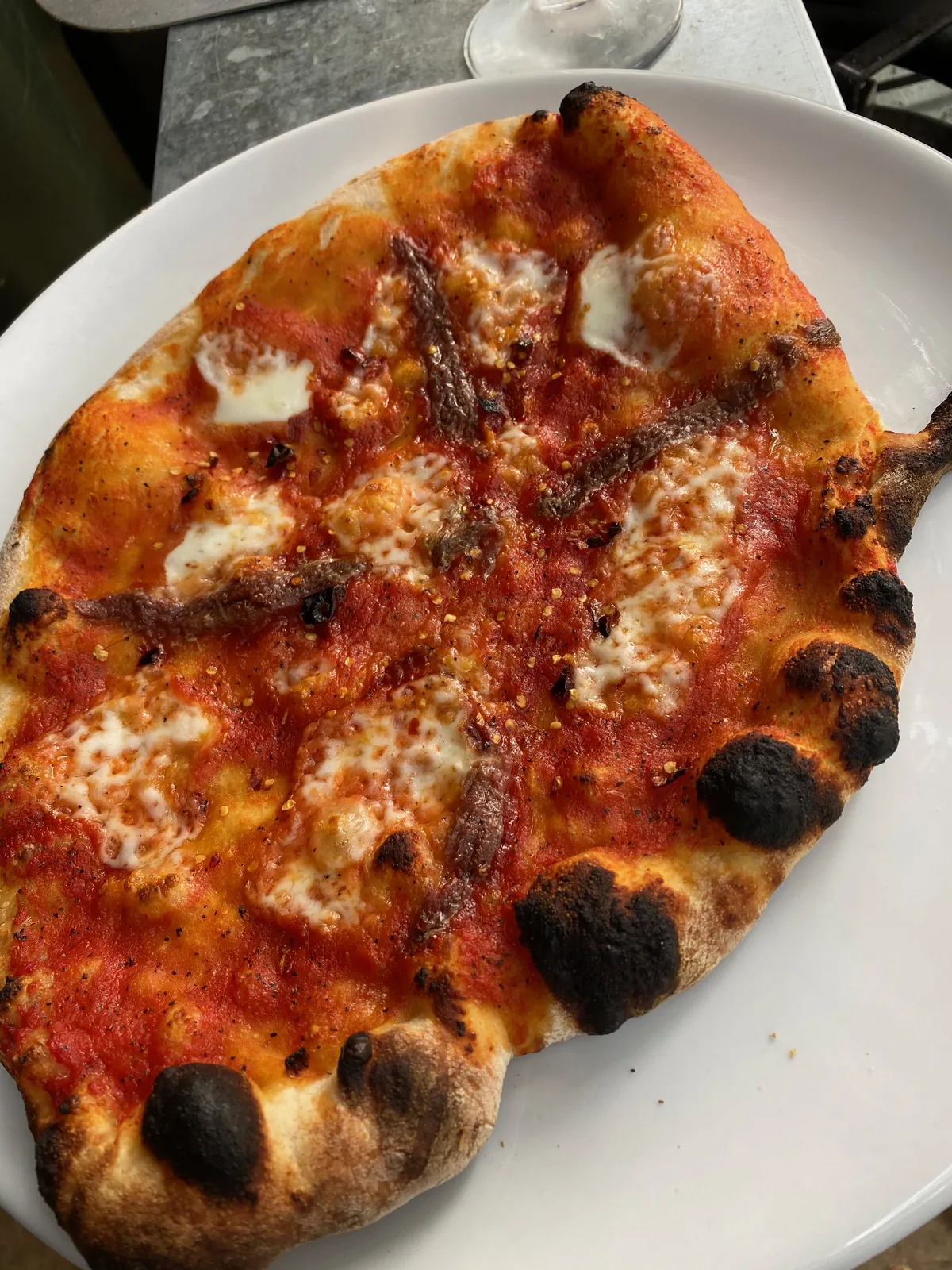 Anchovy pizza